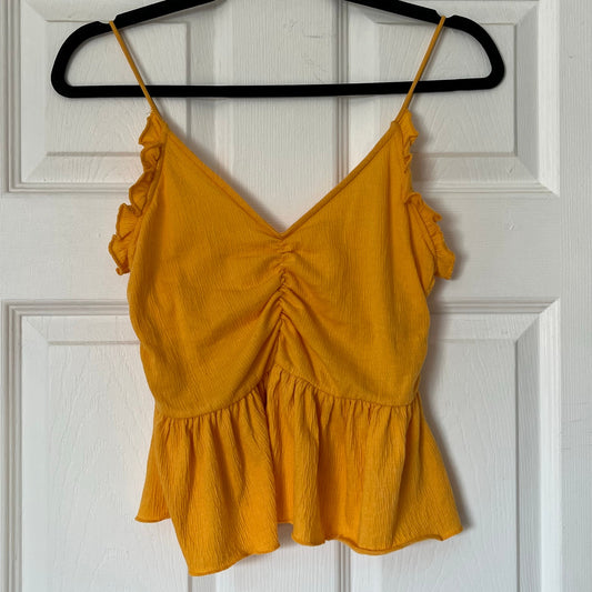 Urban Outfitters Ruched Ruffled Crop Top - Size M