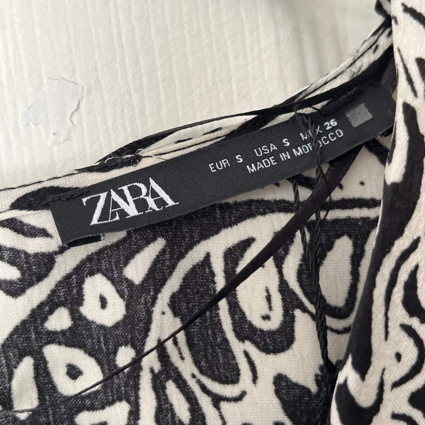 Zara Satin Print Plunge Romper - Size S - NWT