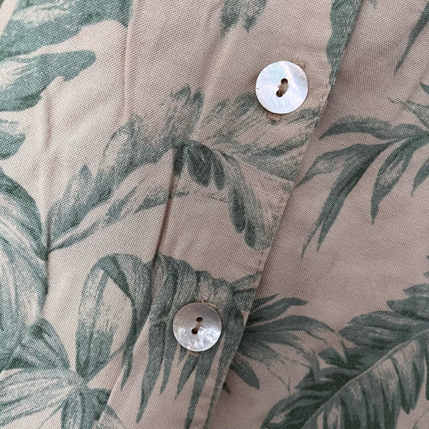 G.W. Petite Tropical Print Button-Down Shirt - Size S