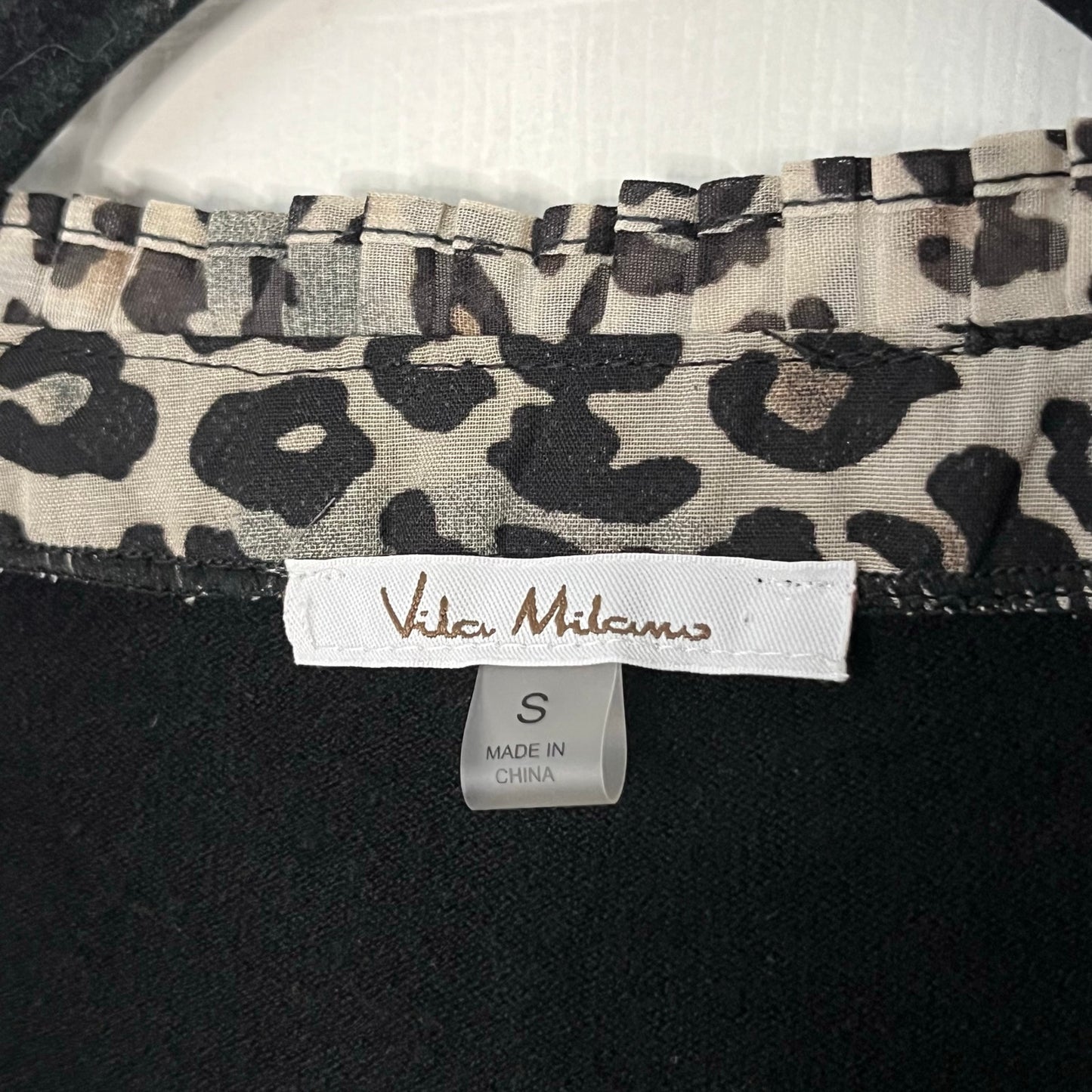 Vila Milano Leopard Trim Sweater - Size S