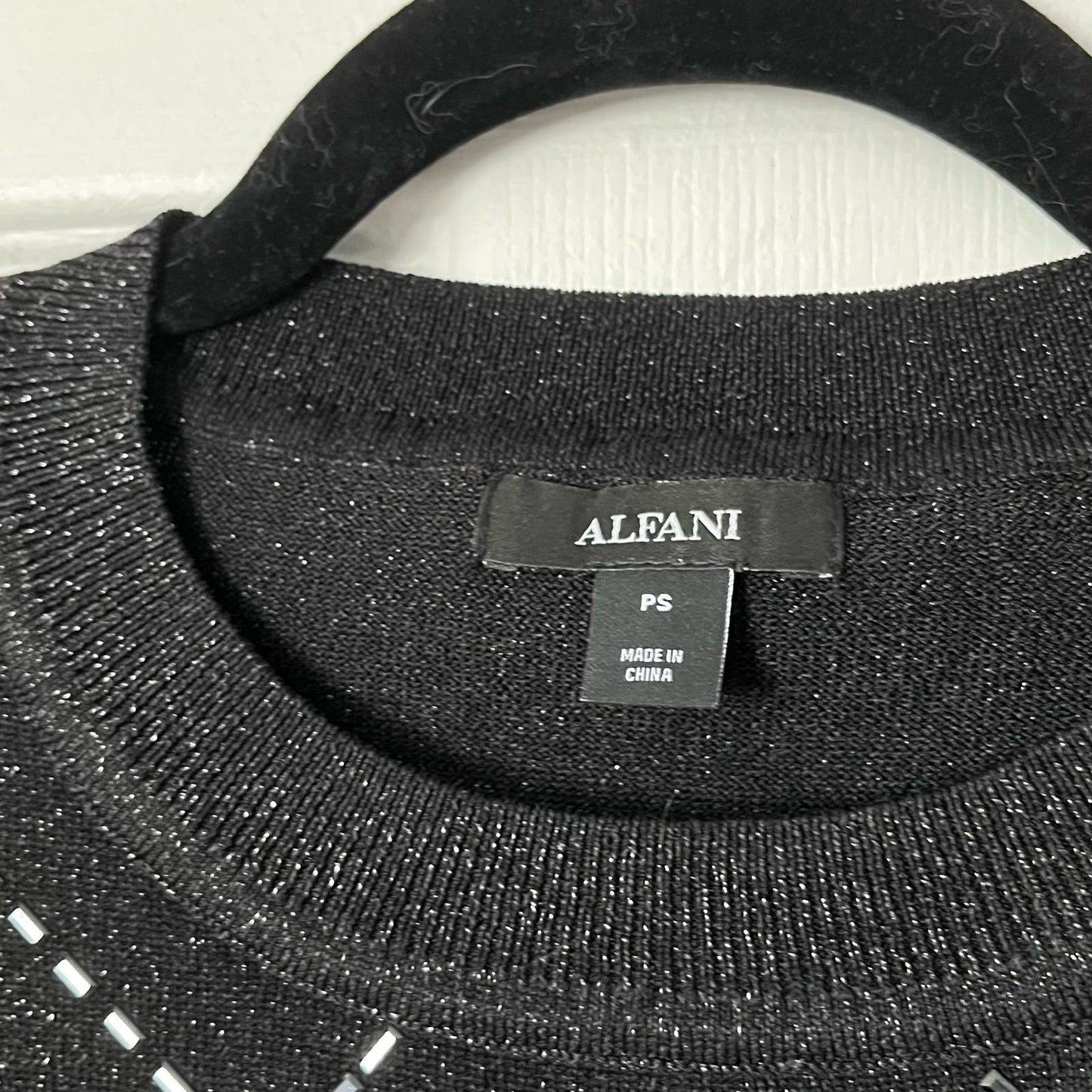 Alfani Beaded Metallic Sweater - Size PS