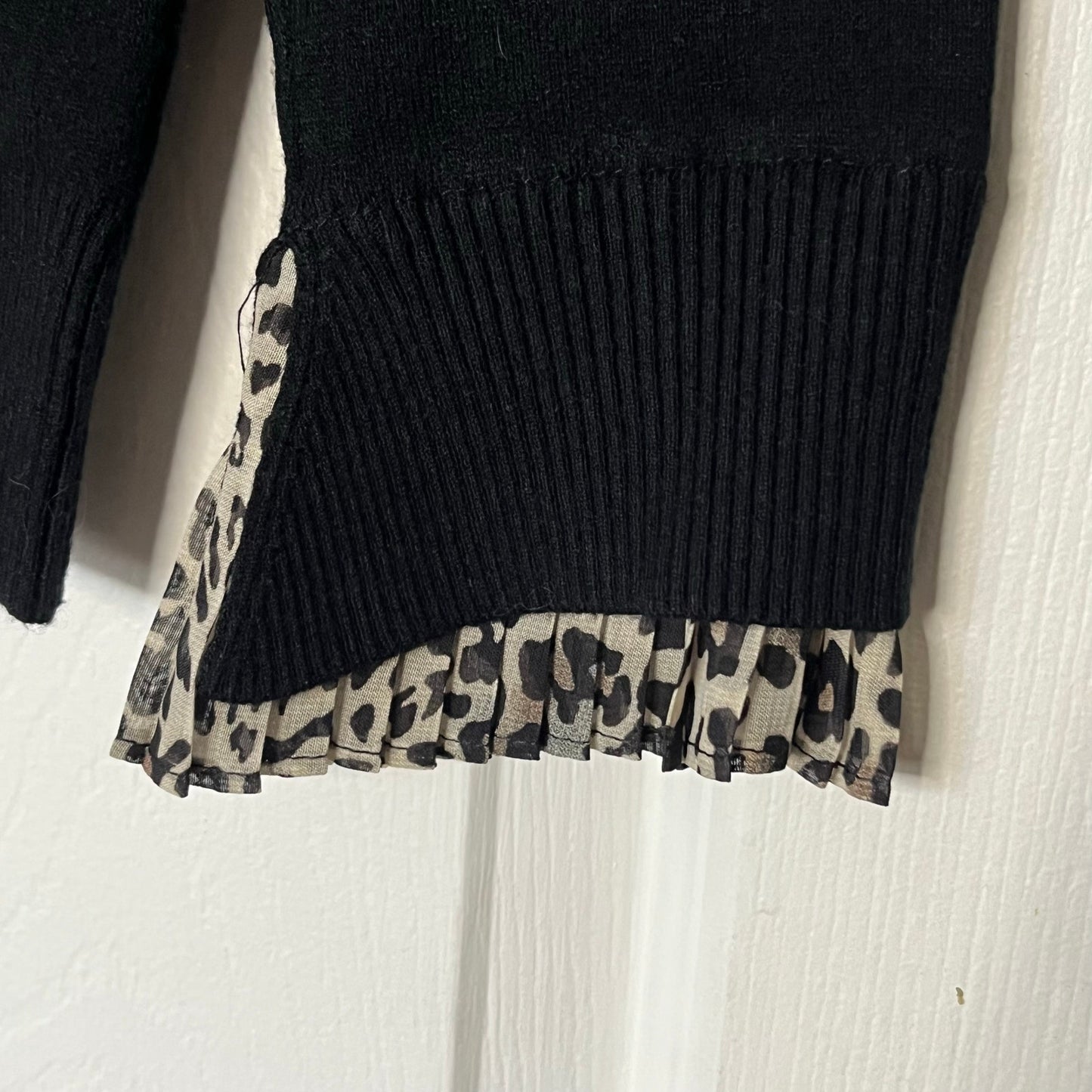 Vila Milano Leopard Trim Sweater - Size S