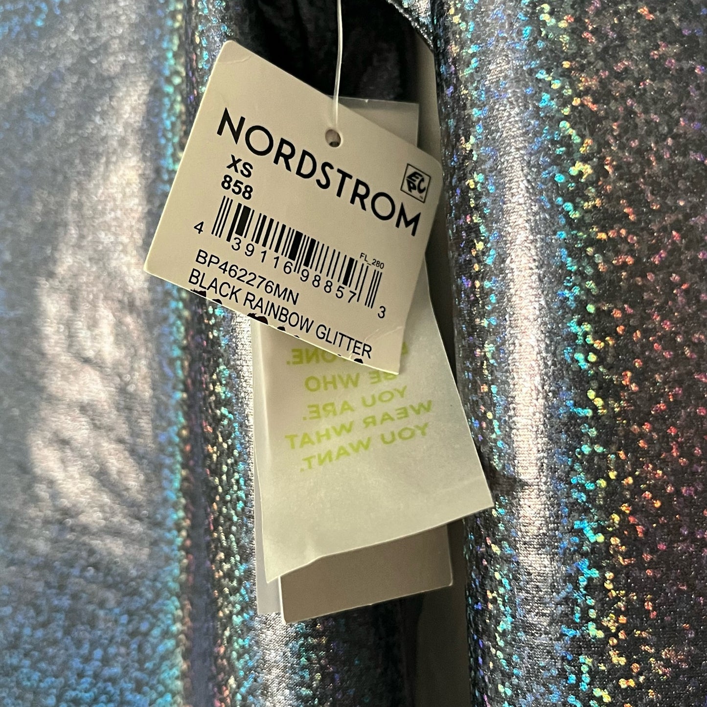 BP Be Proud by Gender Dance Black Glitter Rainbow Top - Size XS - NWT