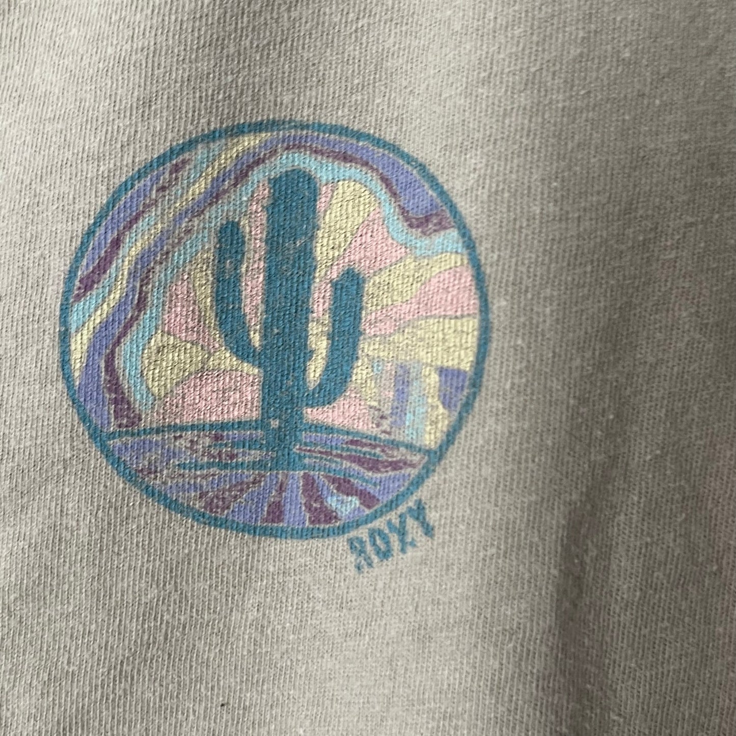 Roxy Cactus Graphic Rolled-Hem Tee - Size S