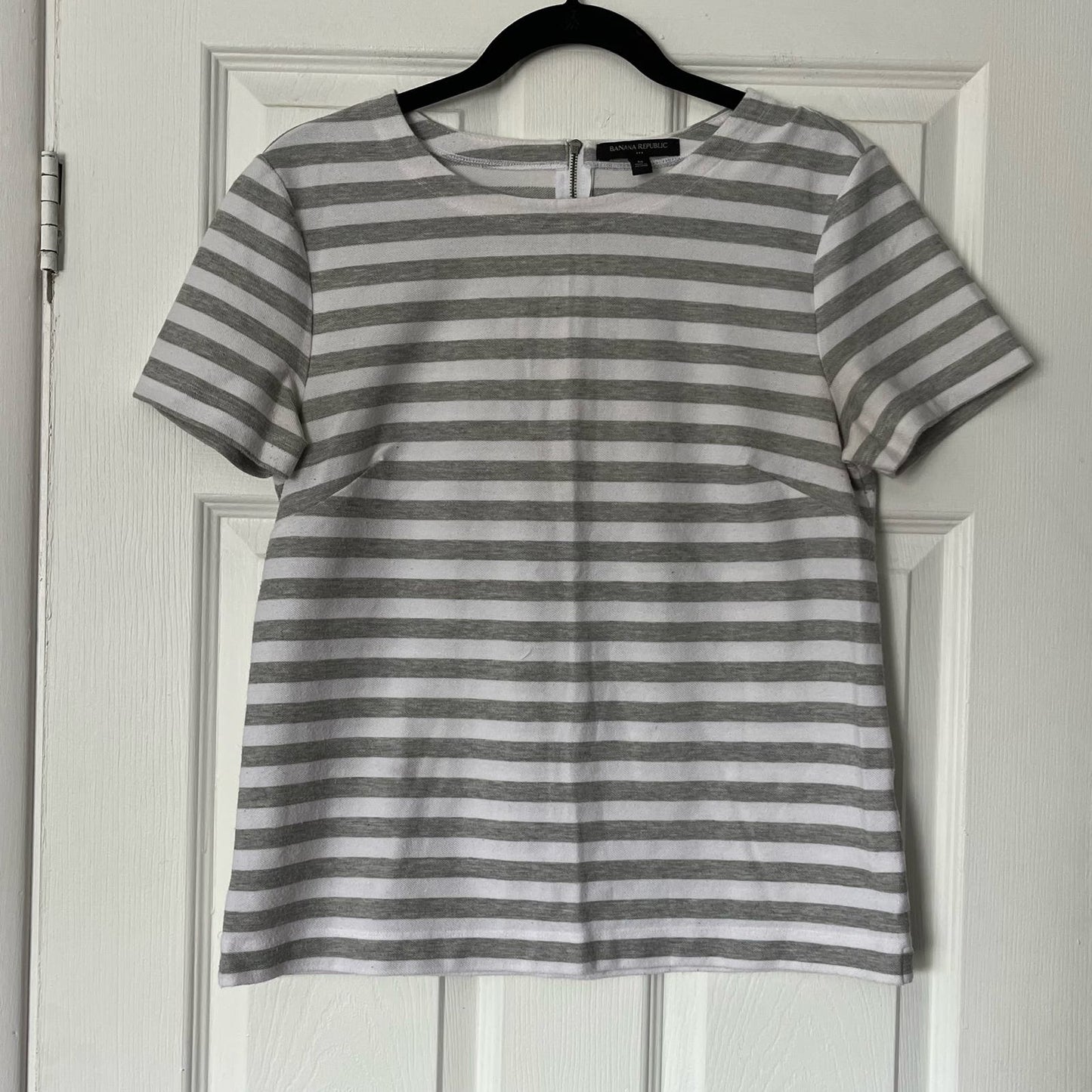 Banana Republic Striped Back-Zip Knit Top - Size M