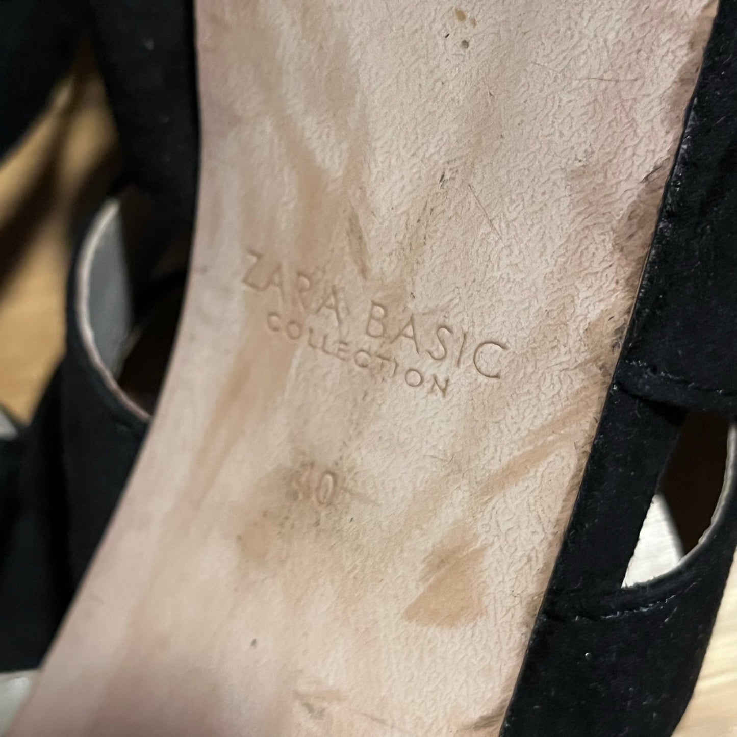Zara Basic Ankle Strap Block Heels - Size 40