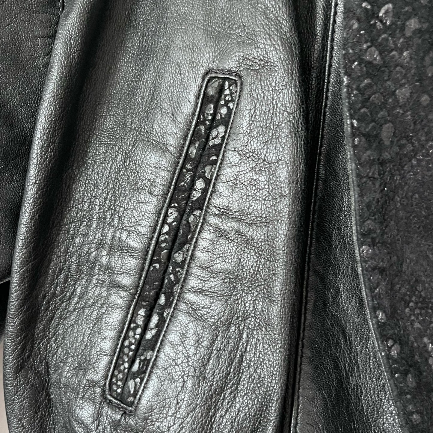 Snake Embossed Leather Jacket - Size M*
