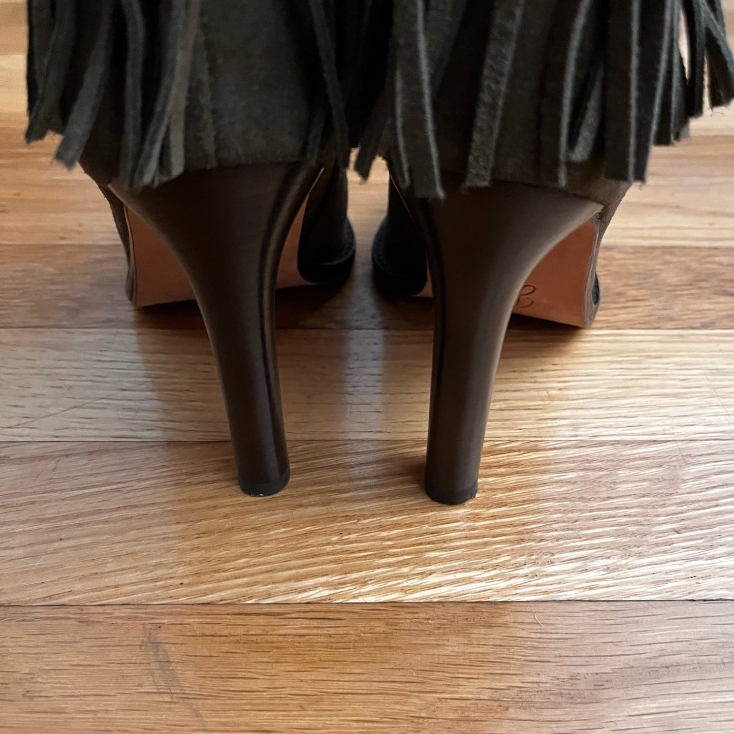 Joie Suede Fringed Ankle Boots - Size 37