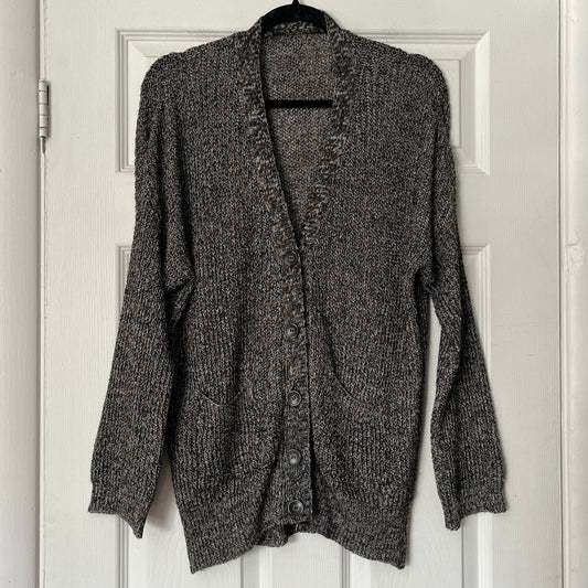 Marled Loose Knit Linen Blend Cardigan - Size M