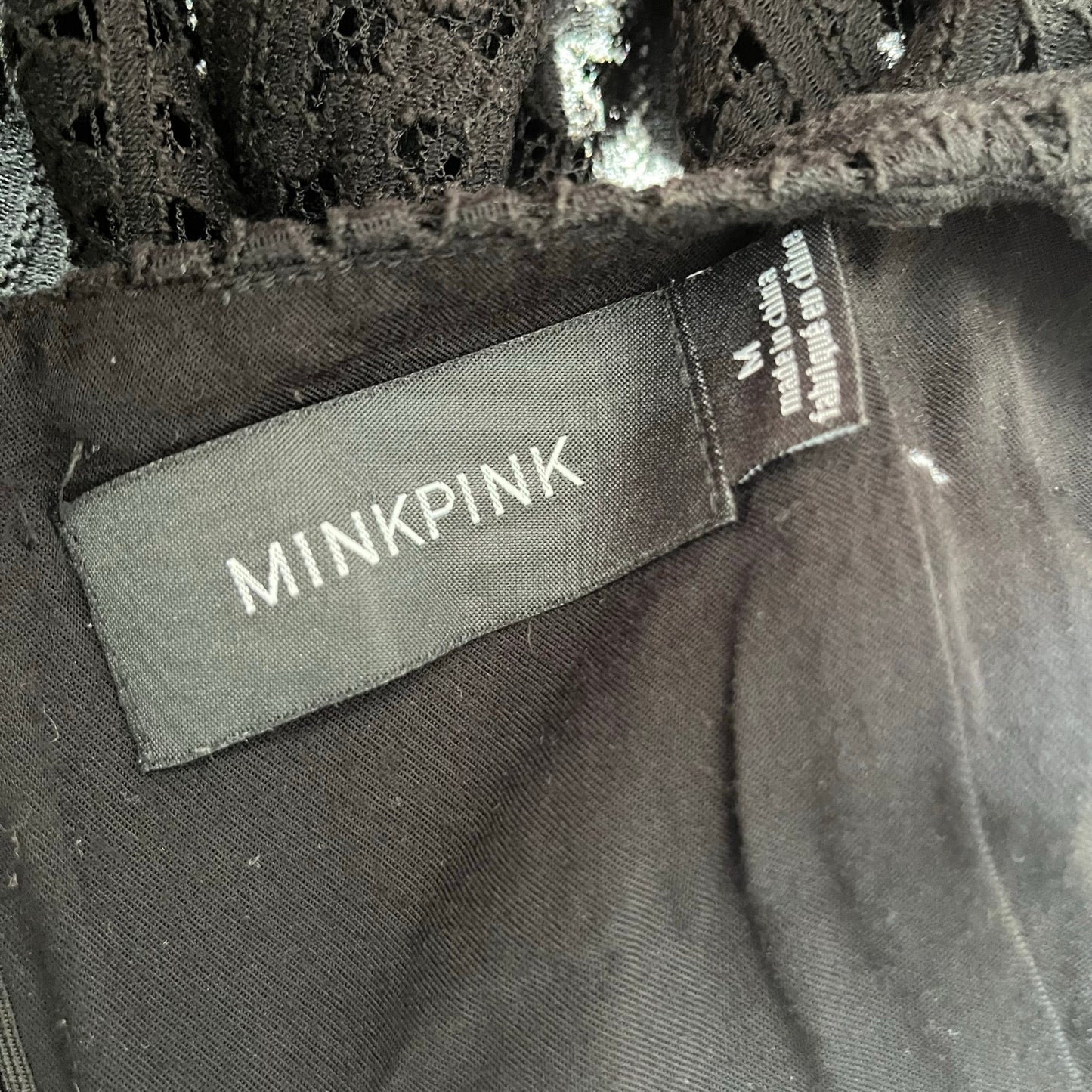 Minkpink Lace Overlay Cropped Leg Jumpsuit - Size M