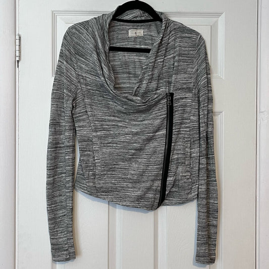 Lou & Grey Zip-Front Space-Dyed Cardigan - Size XS