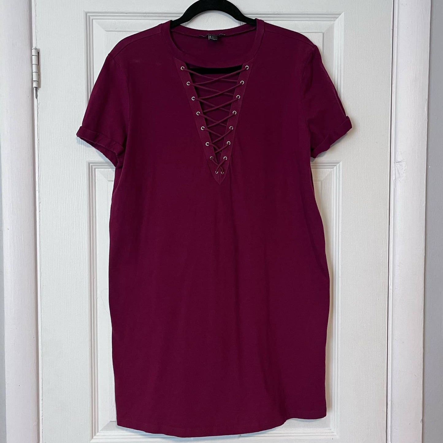 Forever 21 Lace-Front T-Shirt Dress - Size L