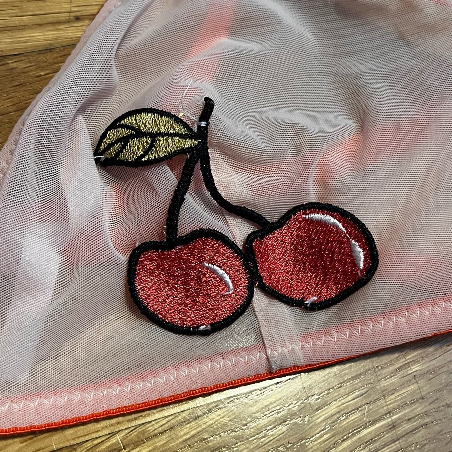 Wish & Whim Cherry Mesh Bralette - Size M