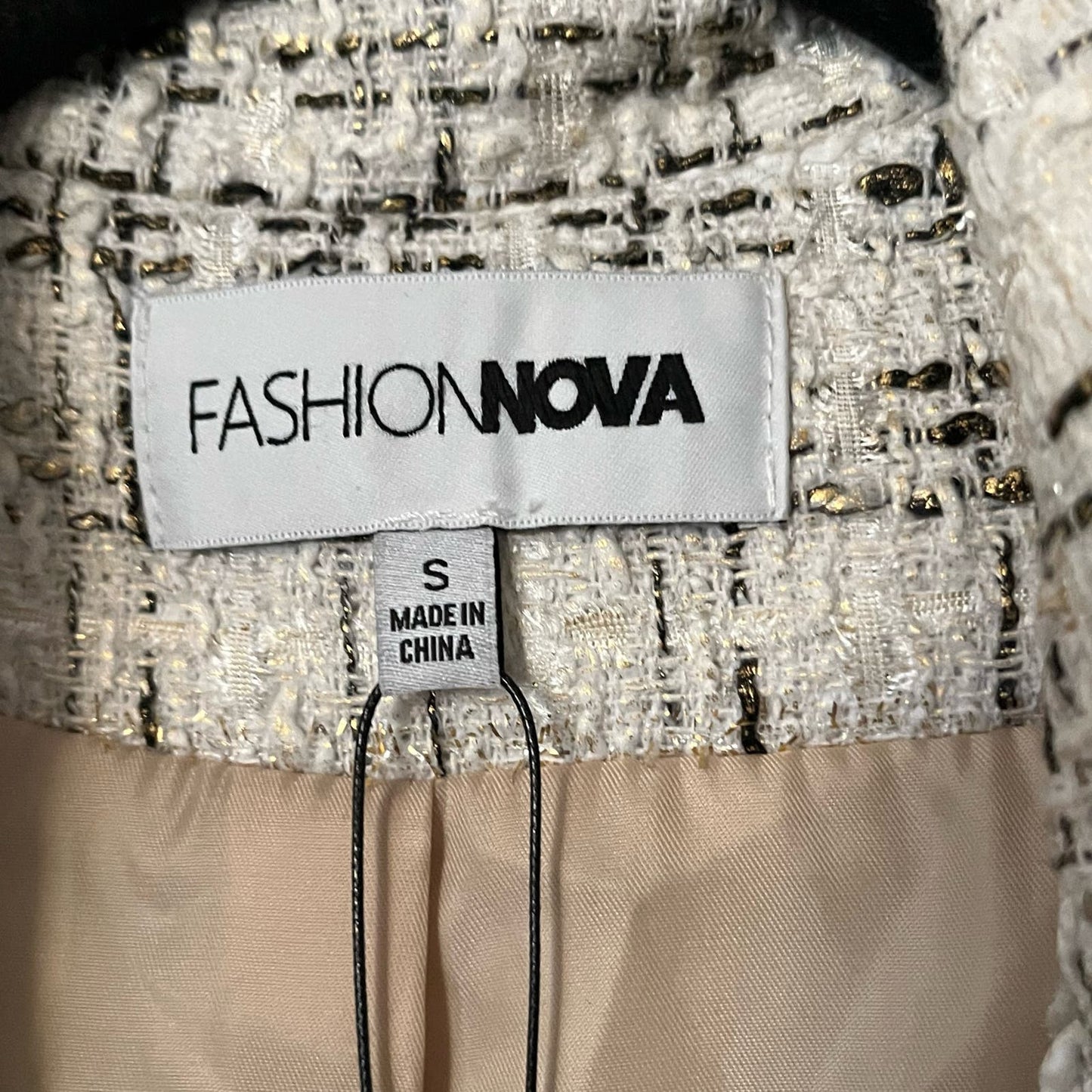 Fashion Nova Talking Business Tweed Jacket - Size S - NWT