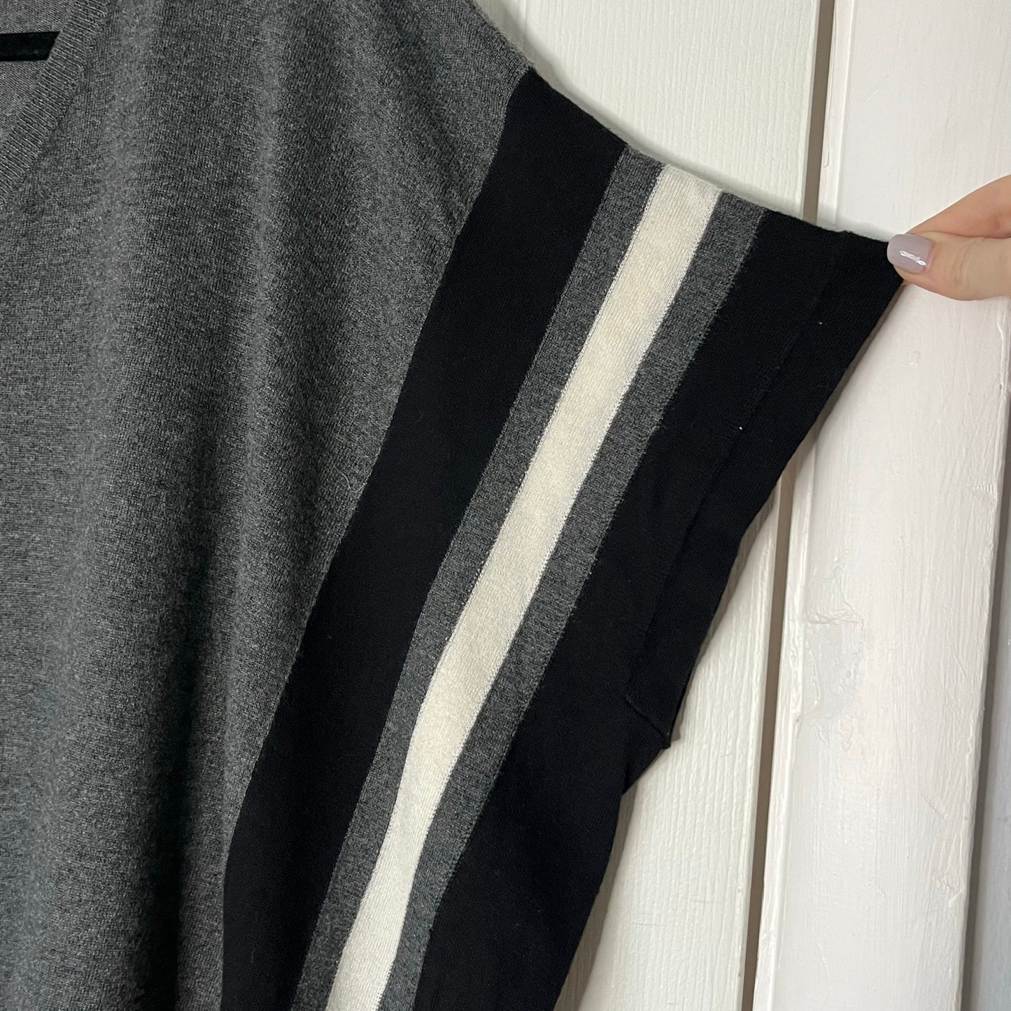 Leo & Sage Striped Poncho Sweater - One Size