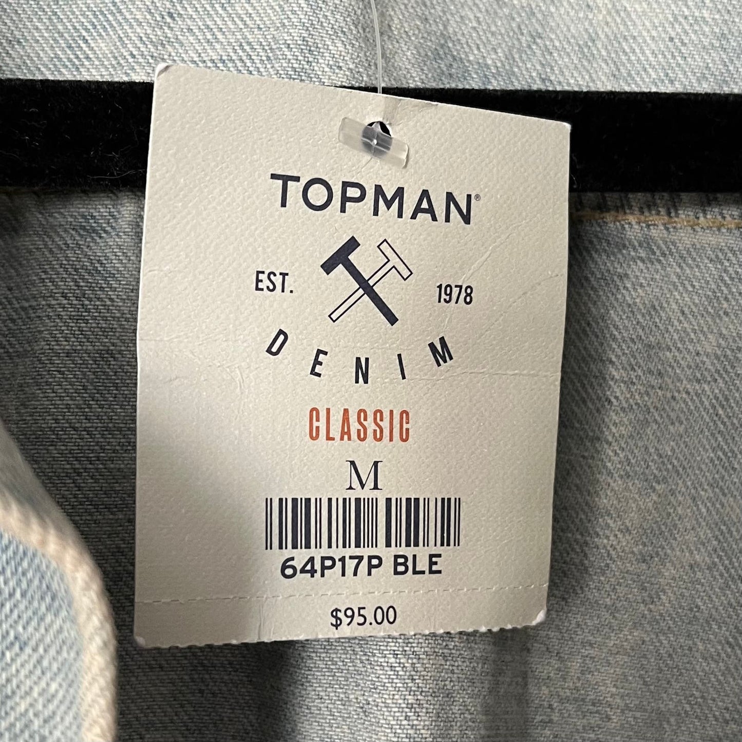 Topman Distressed Denim Jacket - Size M - NWT
