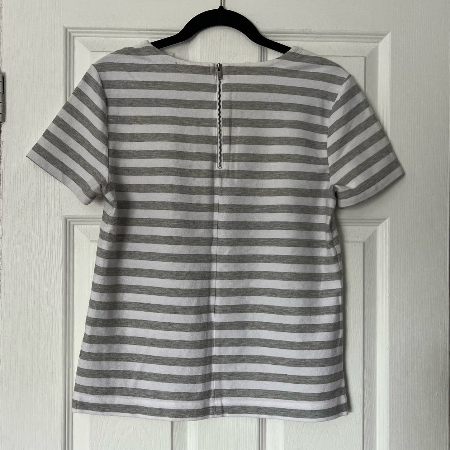 Banana Republic Striped Back-Zip Knit Top - Size M