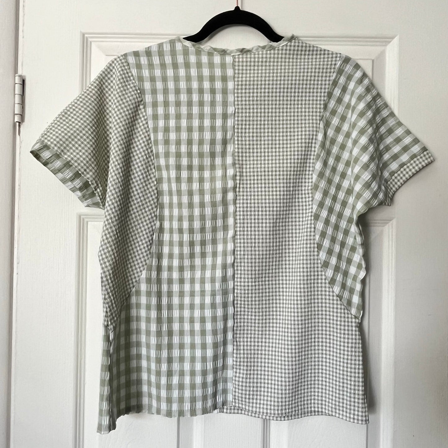 Checkered Patchwork Top - Size UNKNOWN