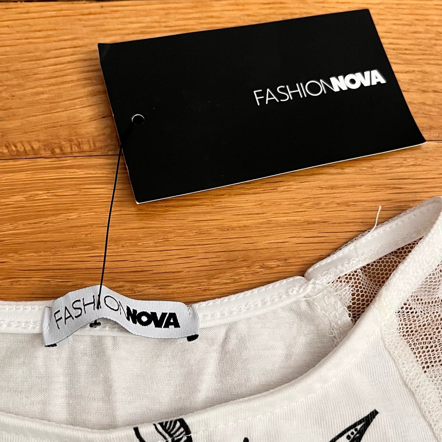 Fashion Nova Soulmates Graphic Shirt w/Mesh Sleeves - Size S