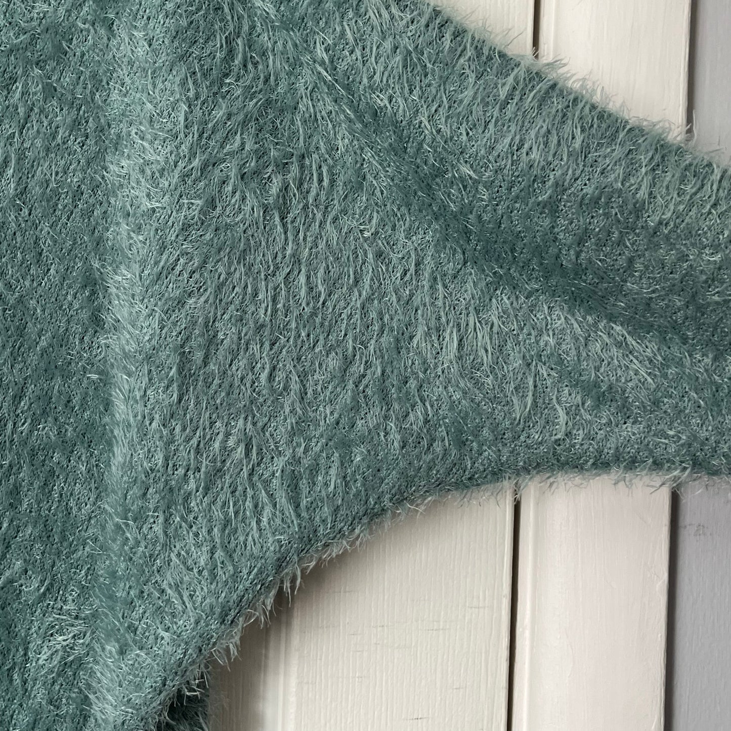 Jolie Fuzzy Double V Neck Sweater - Size S