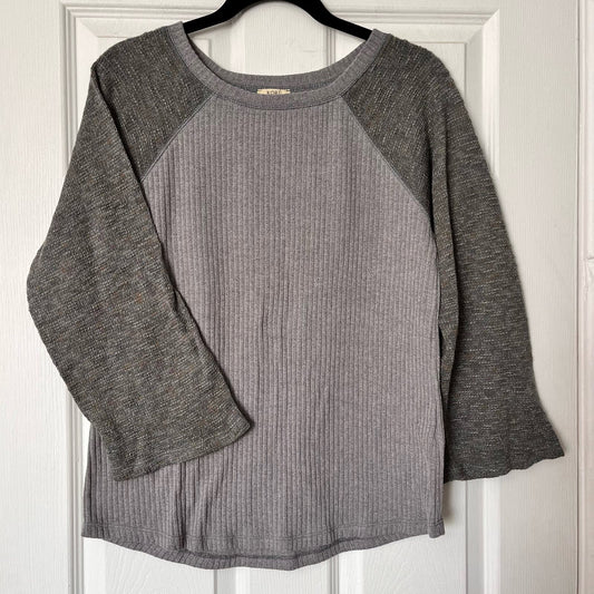 Kori America Ribbed Raglan Knit Top - Size S