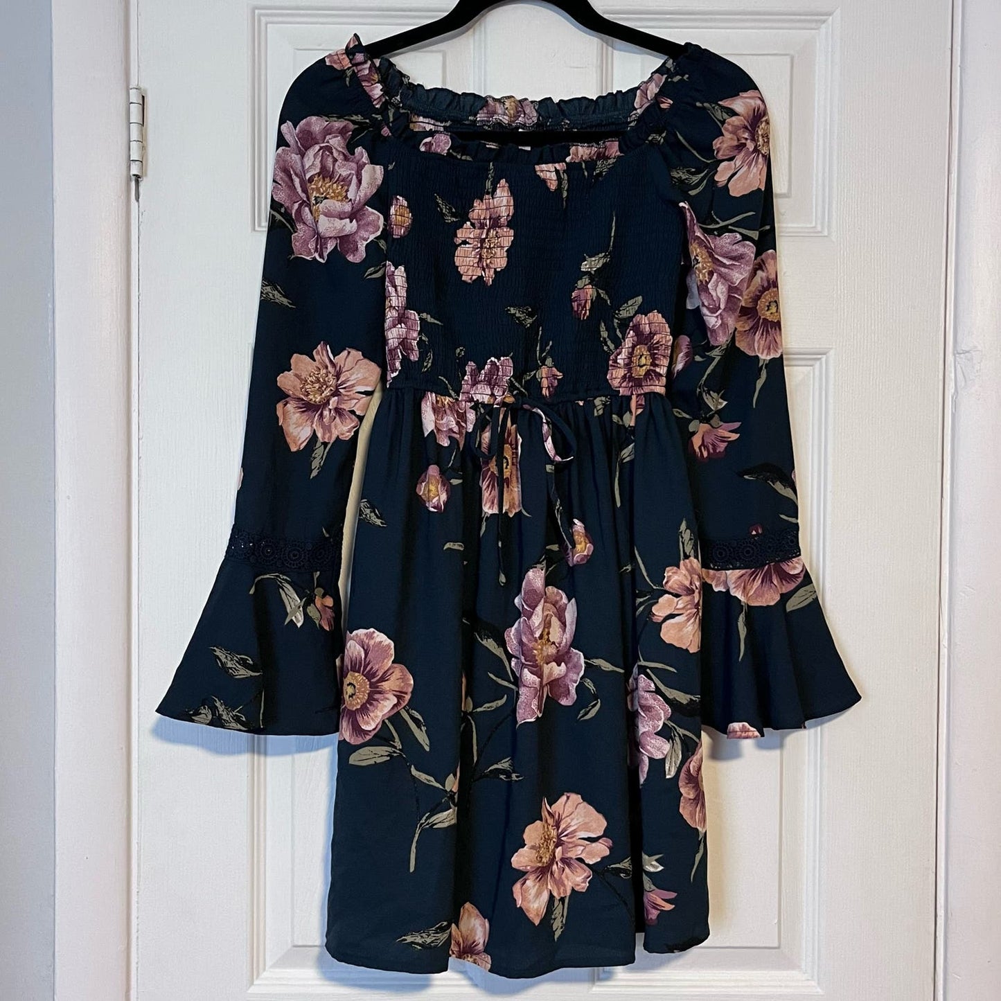 Xhilaration Smocked Long Sleeve Dress - Size XS