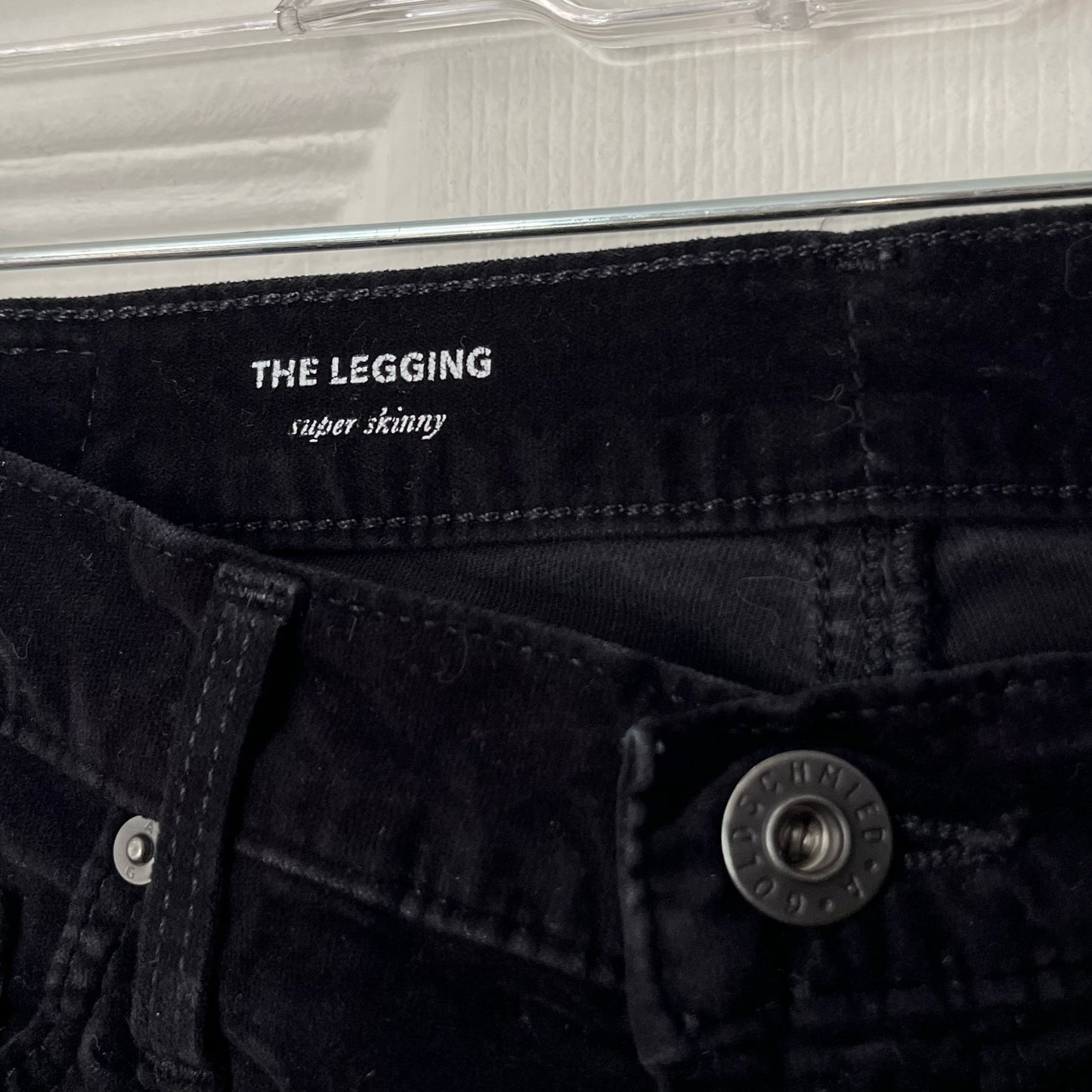 AG Adriano Goldschmied The Legging Super Skinny Velour Jeans - Size 27R