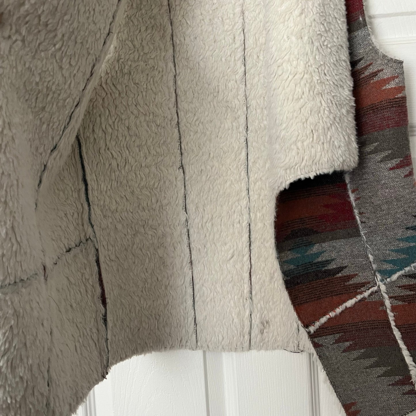 Mossimo Southwestern Faux Fur Lined Vest - Size S