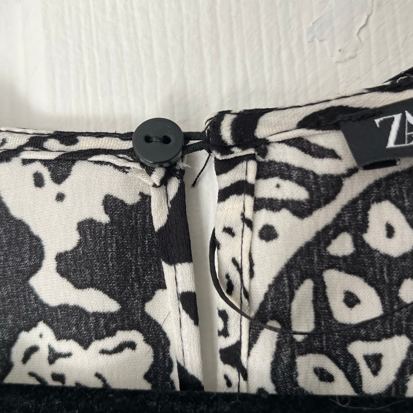 Zara Satin Print Plunge Romper - Size S - NWT
