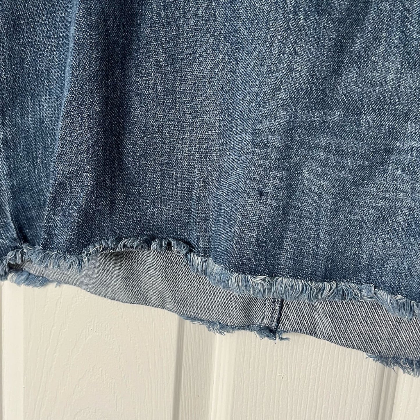 Cloth & Stone Raw Hem Denim Shirt - Size L