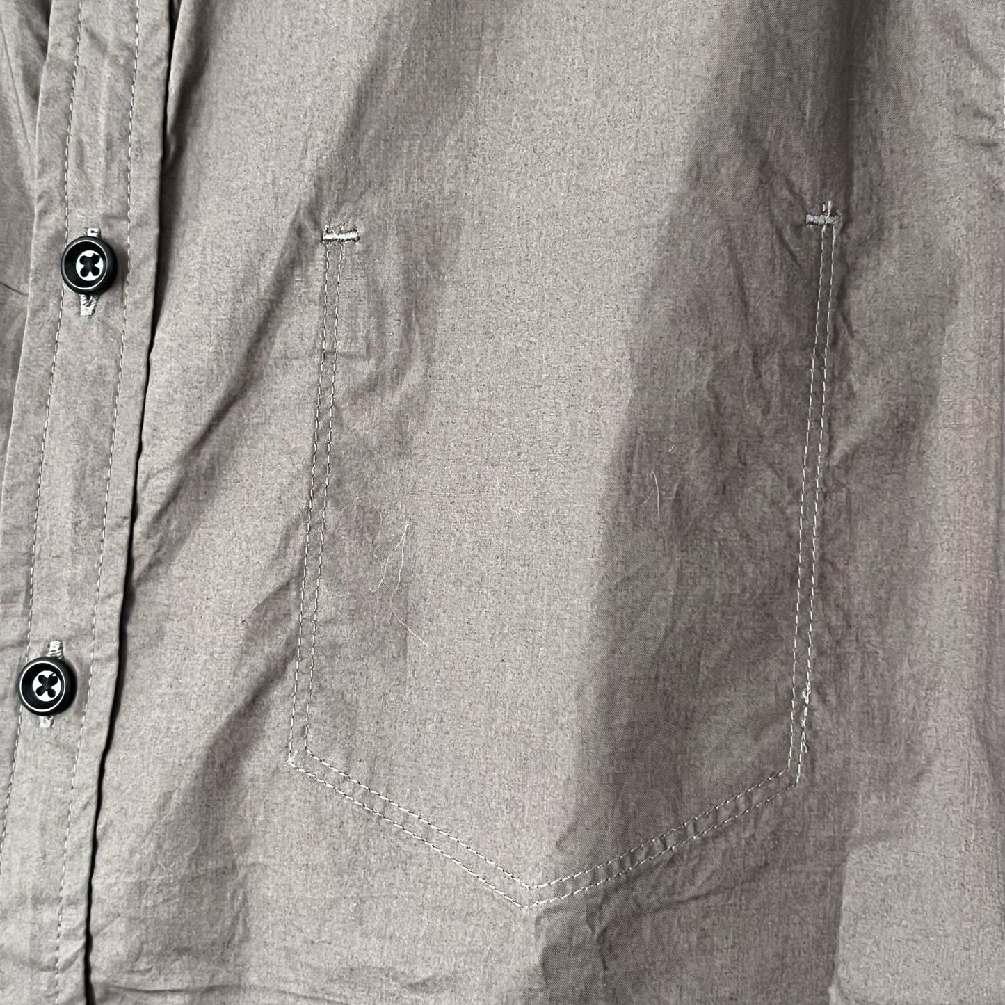 Jill Stuart Faux Leather Accent Button-Down Shirt - Size M