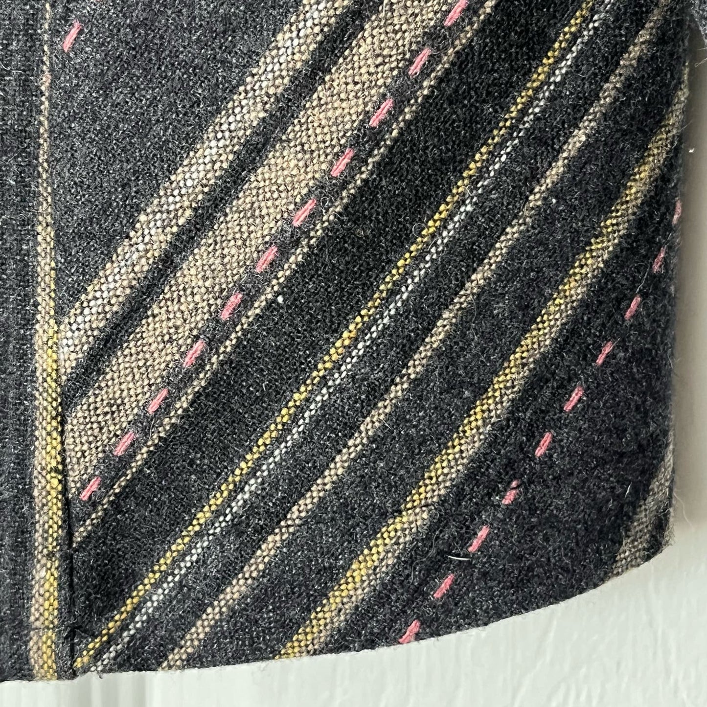 Final Touch Wool Blend Striped Jacket - Size L