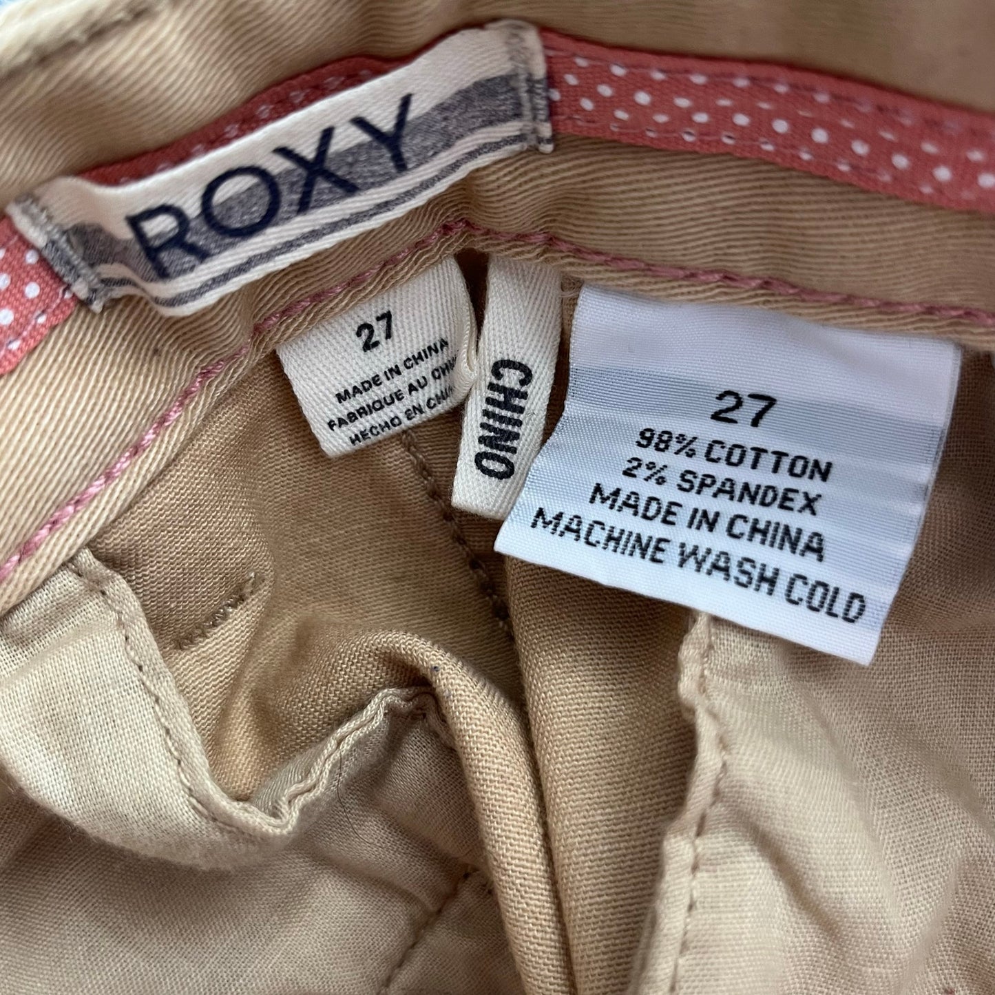 Roxy Super Soft Chino Pants - Size 27
