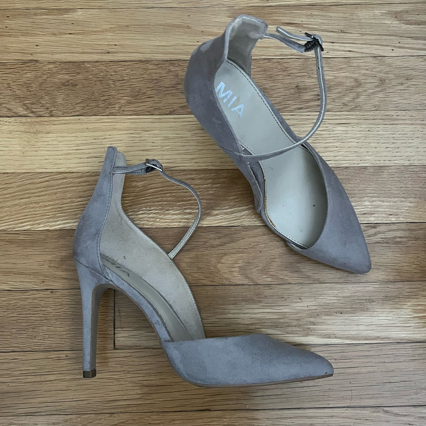 Mia 'Mona' Faux Suede Ankle Strap Pumps - Size 7M