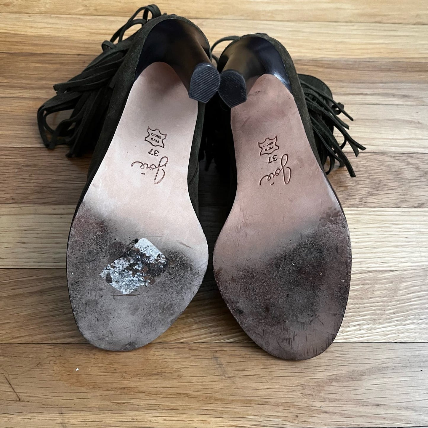 Joie Suede Fringed Ankle Boots - Size 37