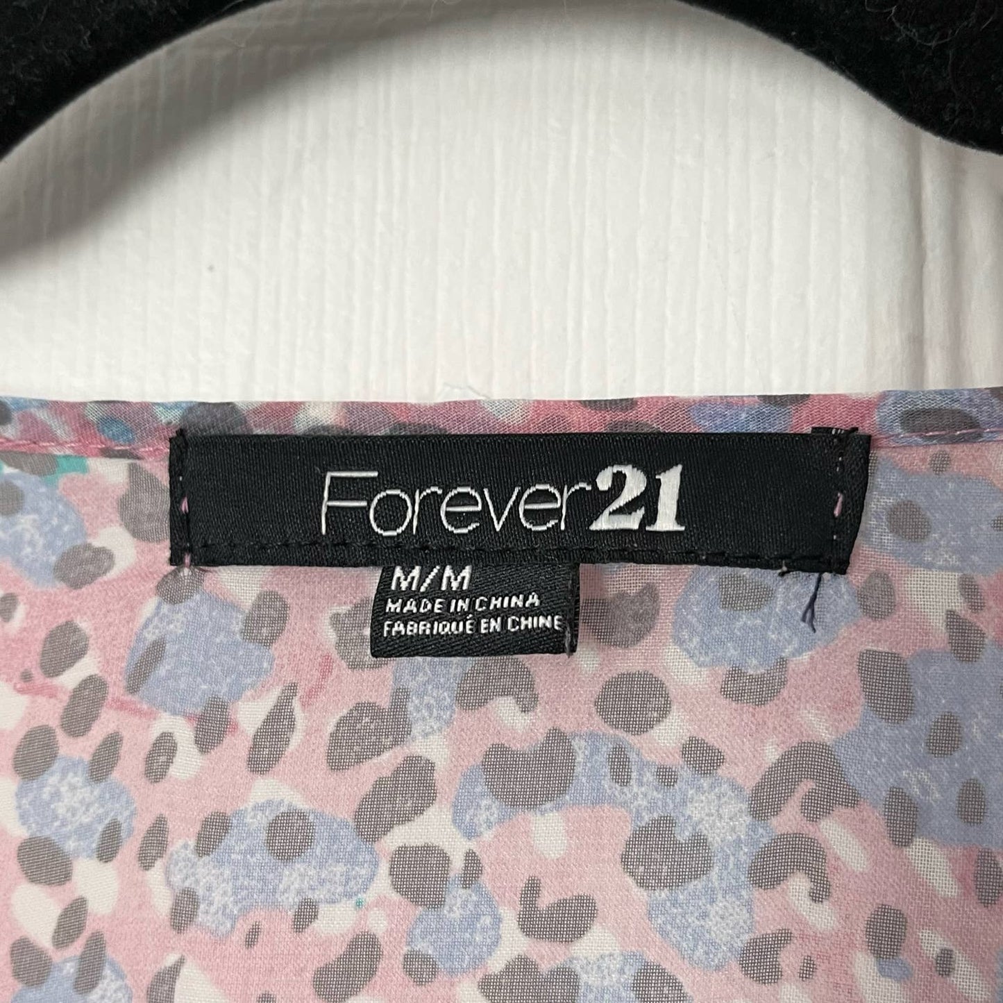 Forever 21 Flutter-Sleeve Tie-Neck Top - Size M