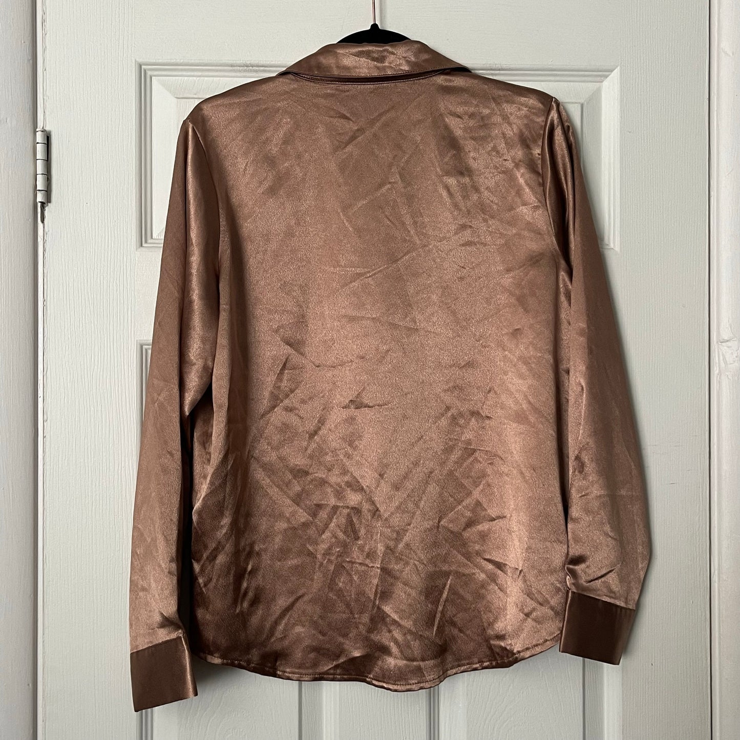 Shein Button-Down Silky Blouse - Size M