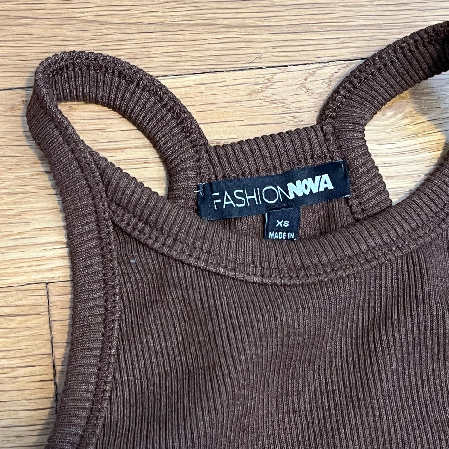 Fashion Nova Ribbed Racerback Crop Top - Size XS