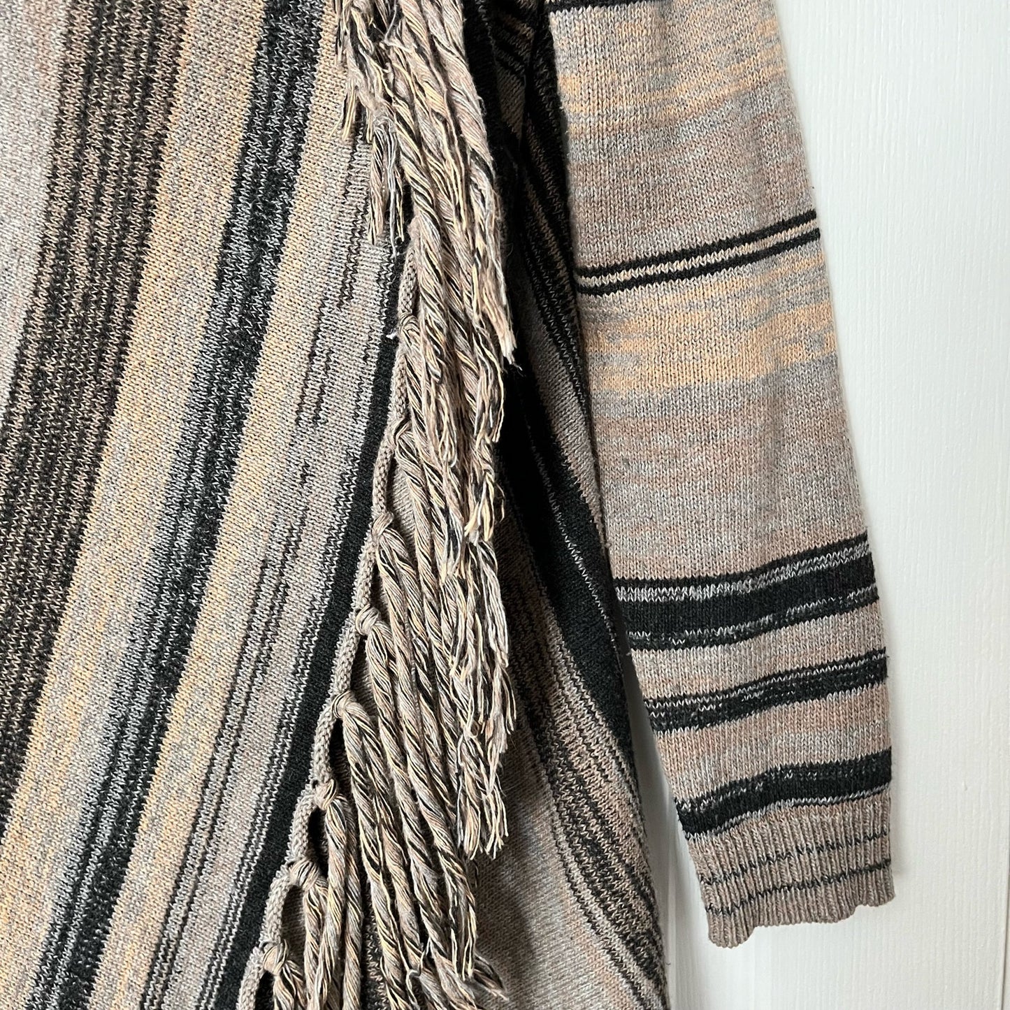 Striped Poncho Open-Front Cardigan - Size S