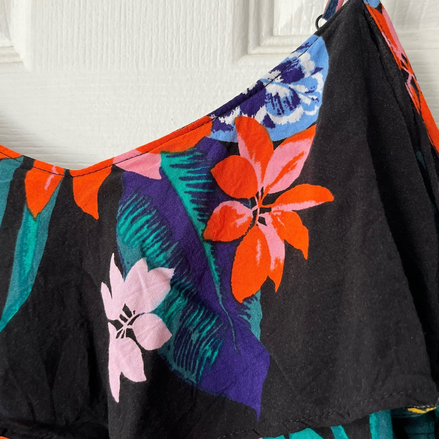 Old Navy Tropical Print Off-Shoulder Ruffle Tank Top - Size S