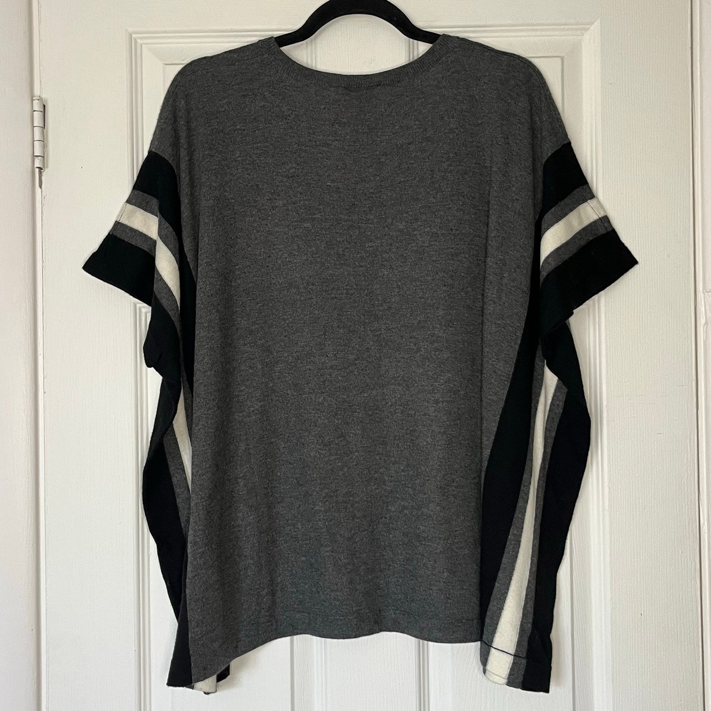 Leo & Sage Striped Poncho Sweater - One Size