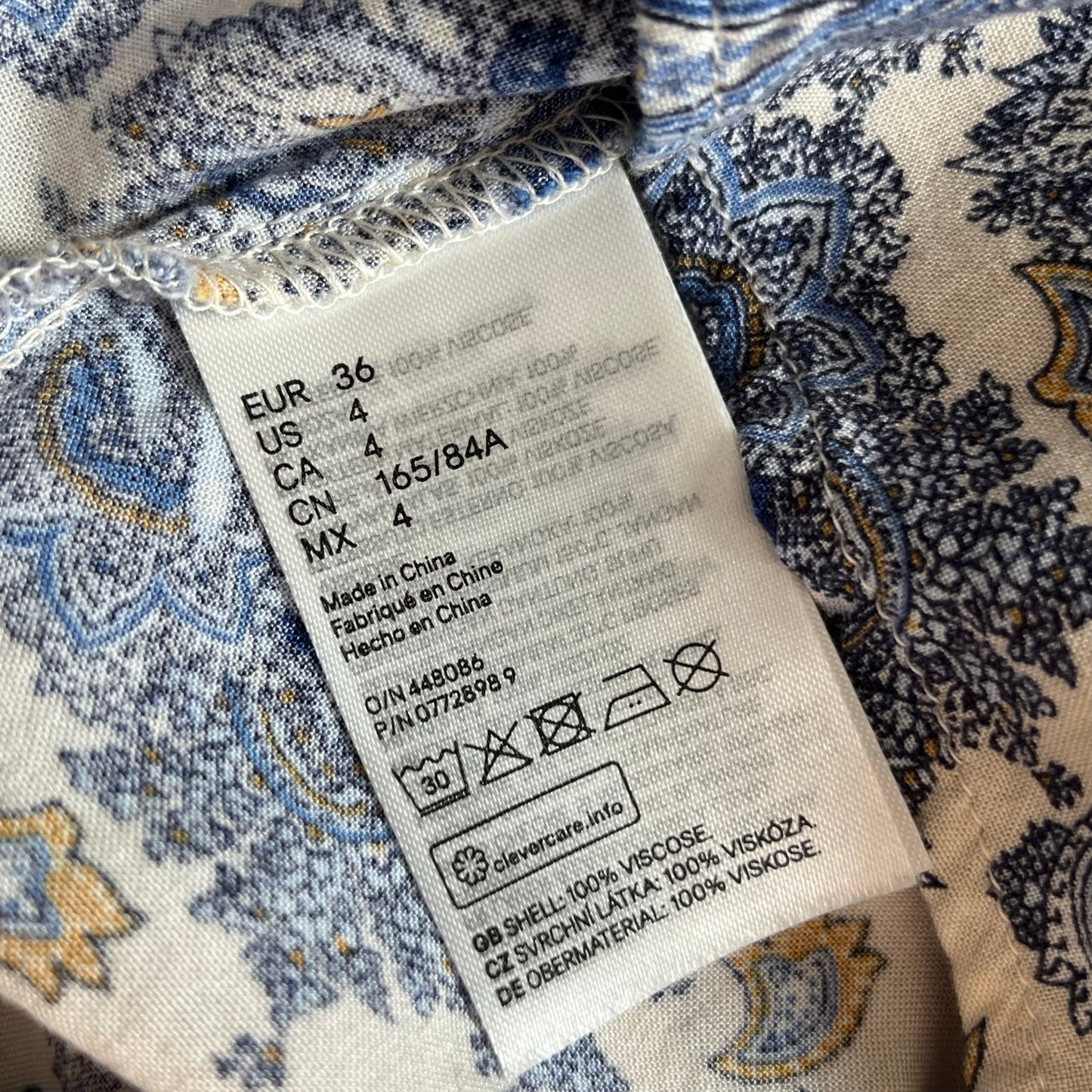H&M Paisley A-Line Dress - Size 4