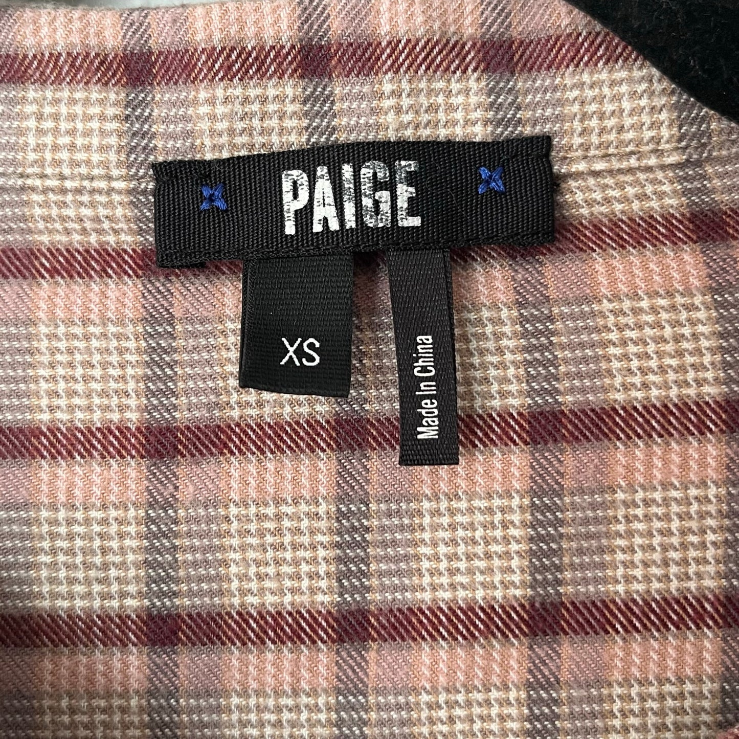 Paige Jenelle Plaid Button-Down Shirt - Size XS