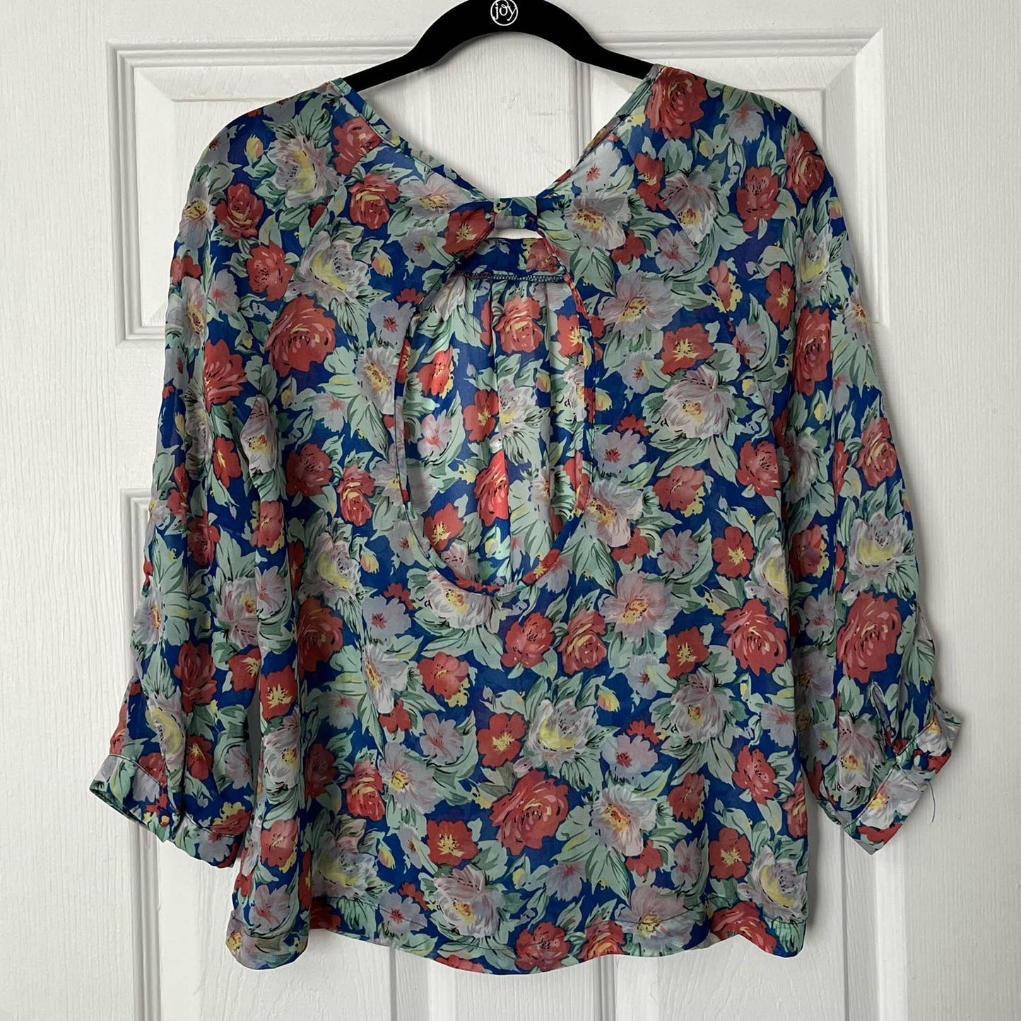 Cotton Candy Sheer Floral Top - Size L
