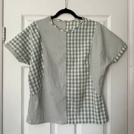 Checkered Patchwork Top - Size UNKNOWN