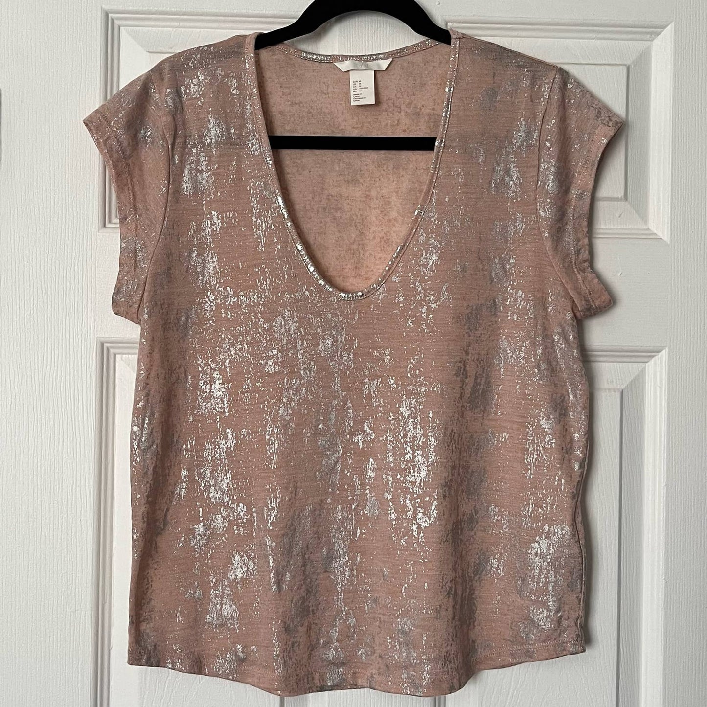 H&M Metallic Patterned Tee - Size M
