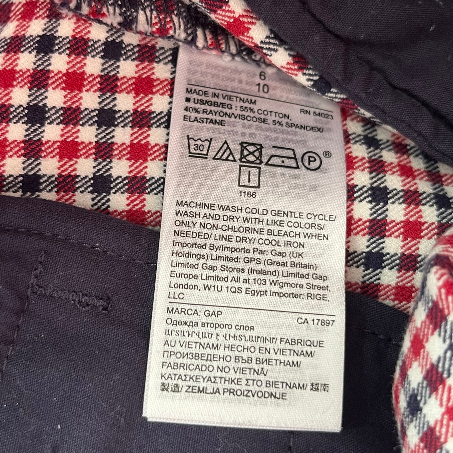 Gap Signature Skinny Ankle Checkered Pants - Size 6