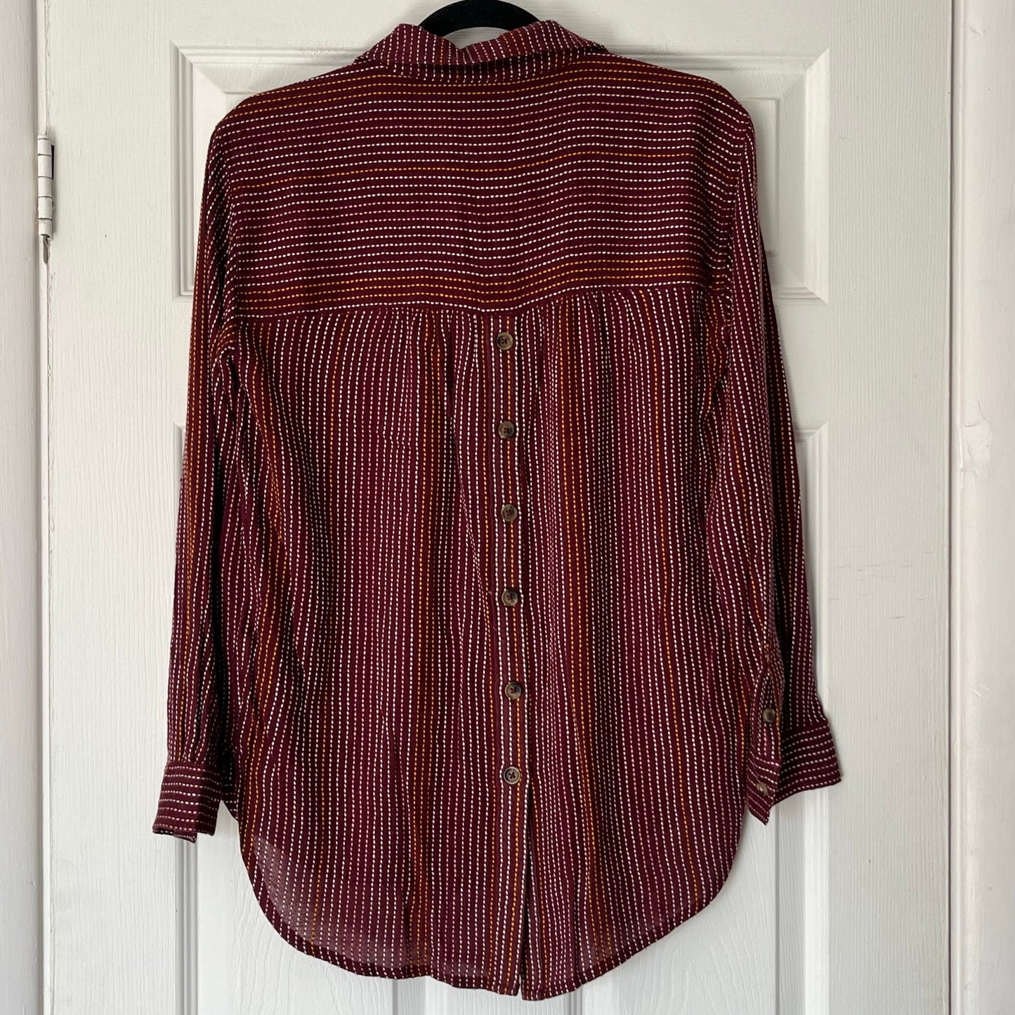 Anthropologie Striped Button-Back Blouse - Size XS