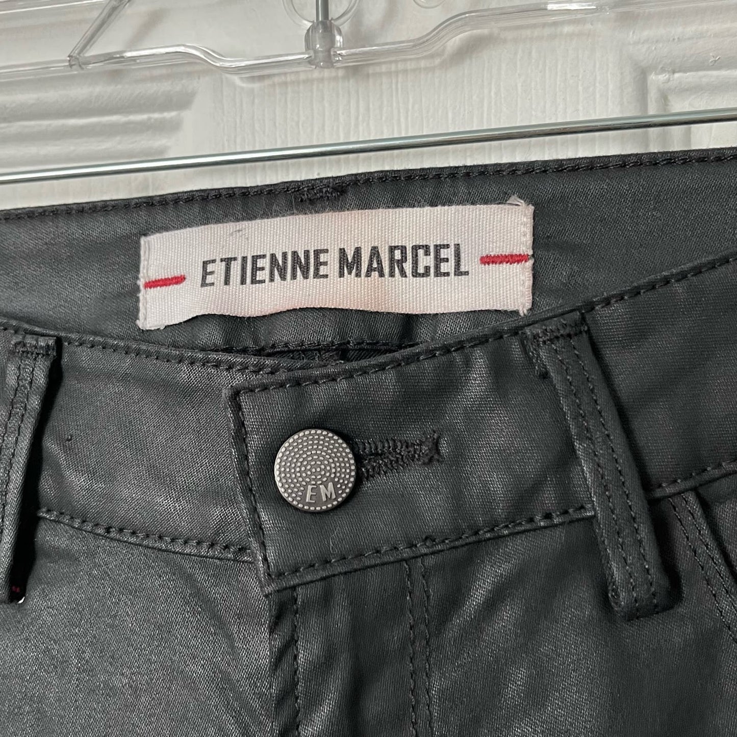 Etienne Marcel Skinny Ankle Zip Coated Jeans - Size 26