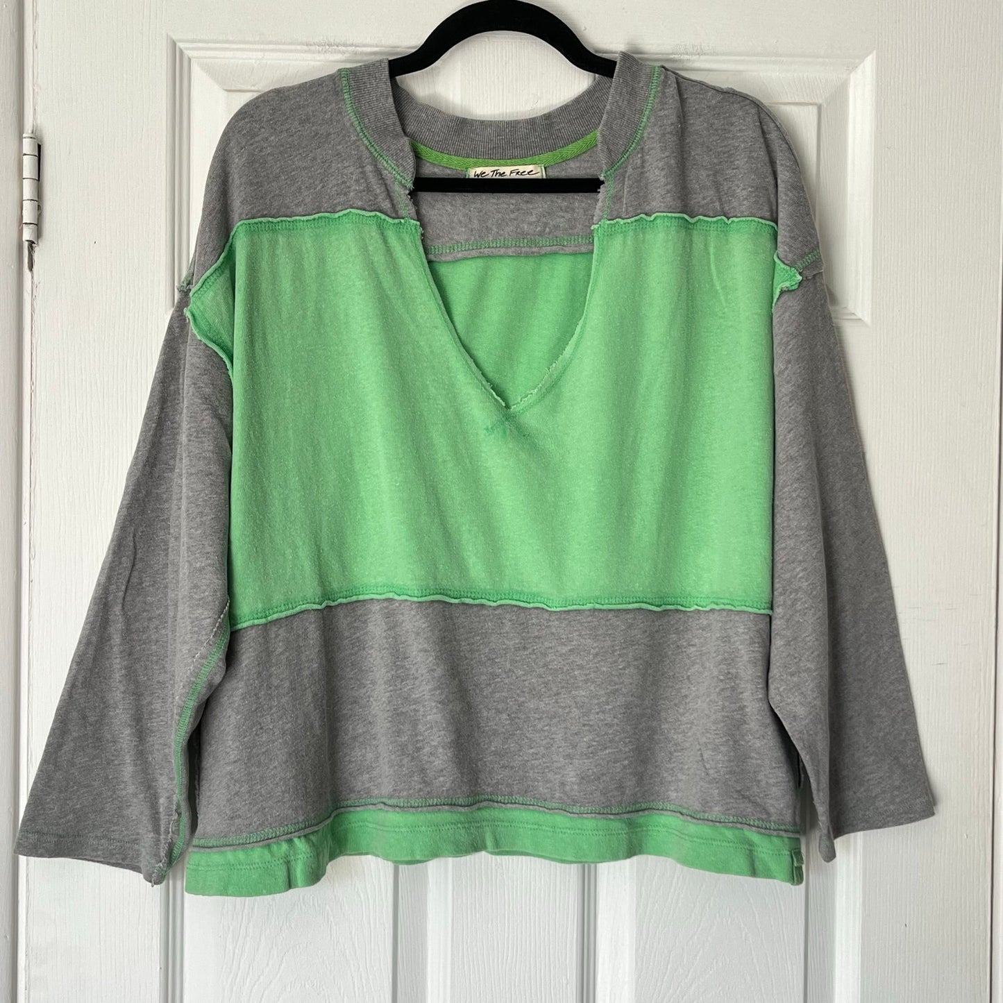 Free People We the Free Raw-Edge Striped Top - Size S